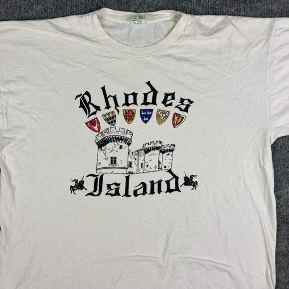 Rhodes Other - Rhodes Islands Graphic T-Shirt Mens‎ X-Large White Castle Vintage